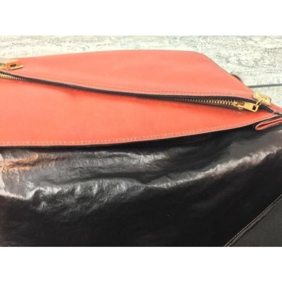 Anne Klein Vintage British Tan or Cognac Asymmetrical Envelope - Picture 3 of 10